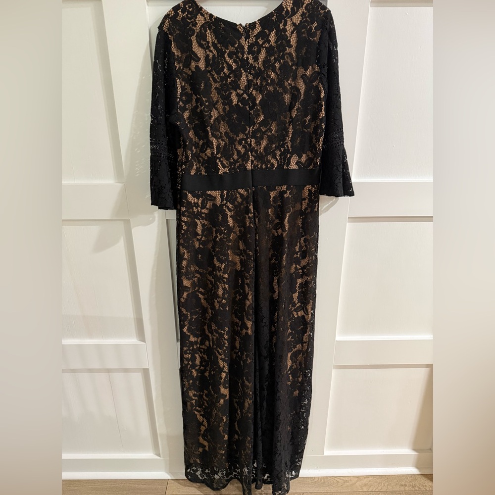 Black Lace Bell Sleeve Formal Long Dress | XL | - Picture 7 of 7